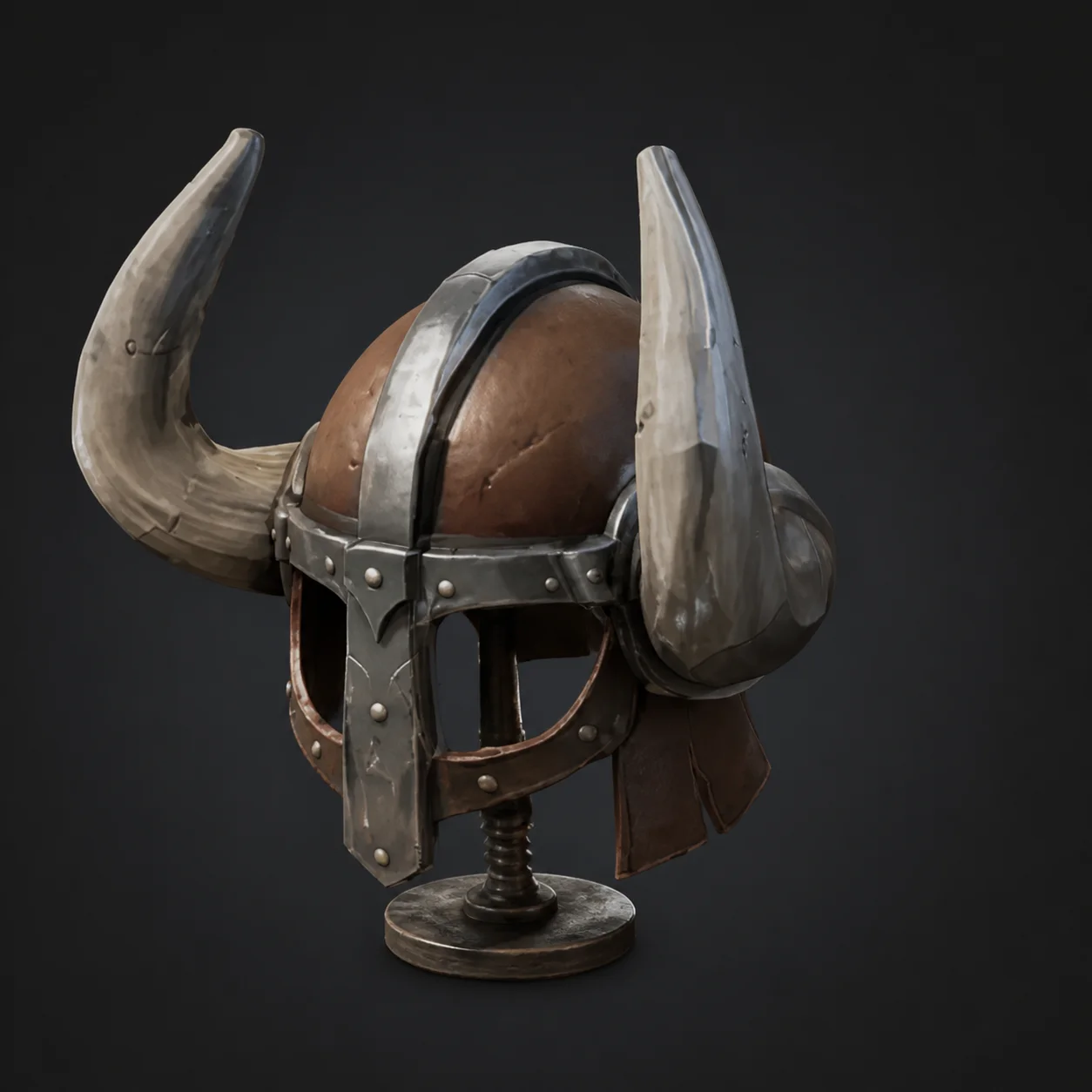 Horned viking helmet 3D model converted from a 2D reference image